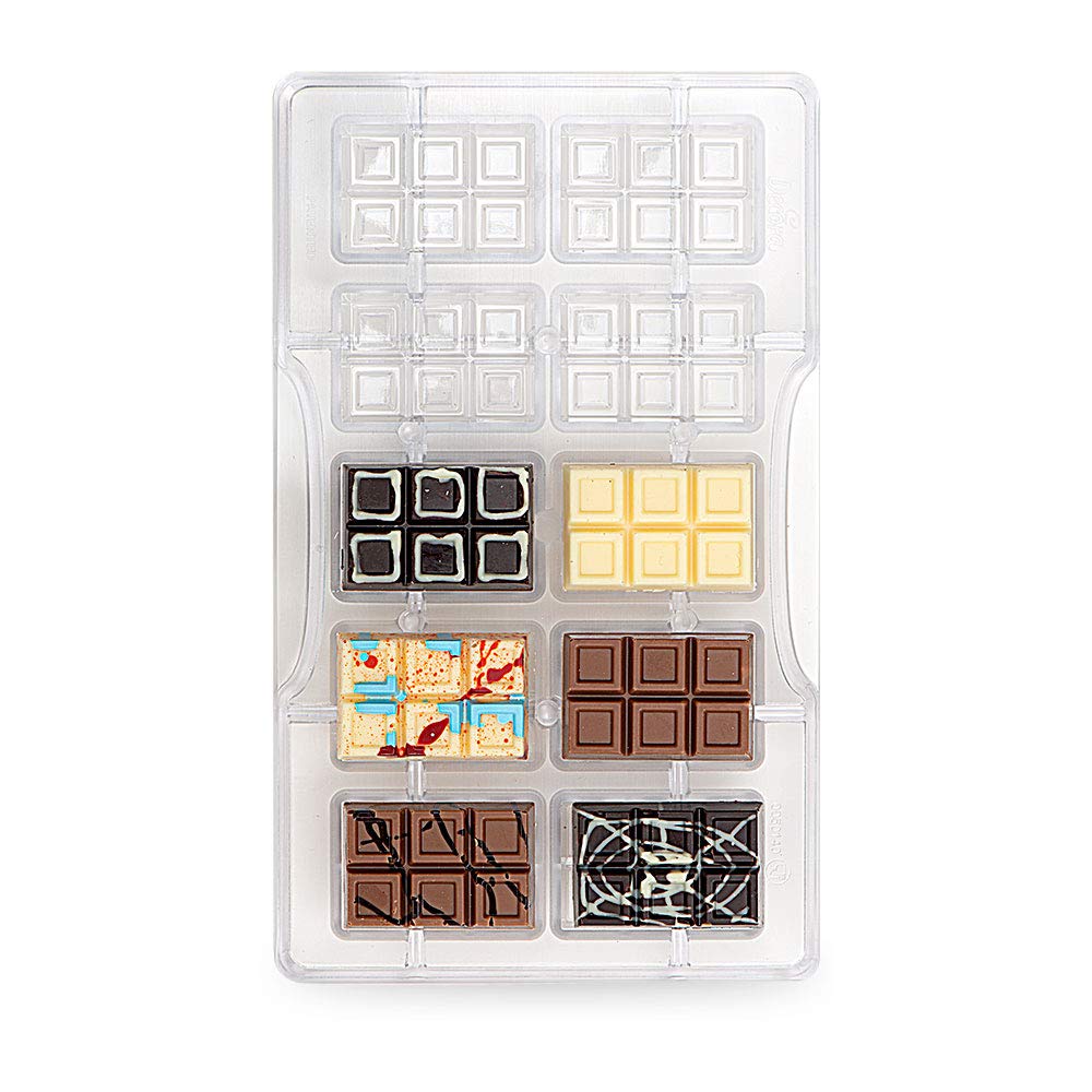 Decora 0050140 Mini BAR Chocolate Mould 42 X 28 X 9 H MM 200 X 120 X 22 MM, Policarbonato