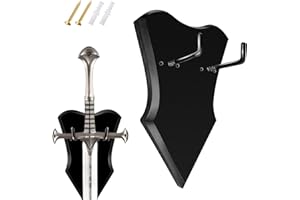 Elifinds Sword Mount Vertical Wood Plaque Wall Medieval Sword Display Holder Axe Hanger Dagger Rack Hook Stand for Wall Weapon Display (1 Pcs Medium)