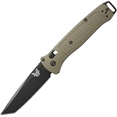 Benchmade Bailout Tactical Knife, S30V Steel Blade (537BK-06) | Ranger Green Grivory handle, Tanto blade