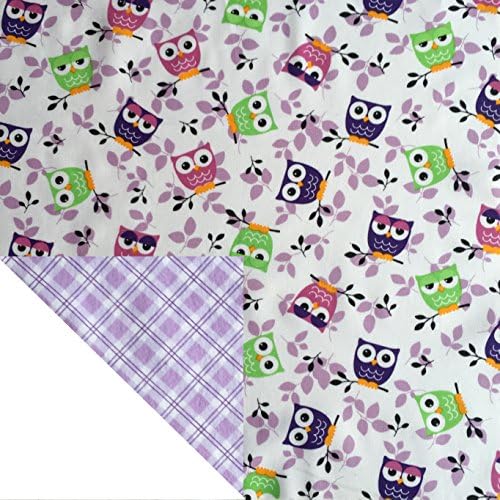 Kiddokins Cotton Cloth Napkin for Kids Lunchbox: Owls on Argyle Double Sided Cotton/Flannel Napkin