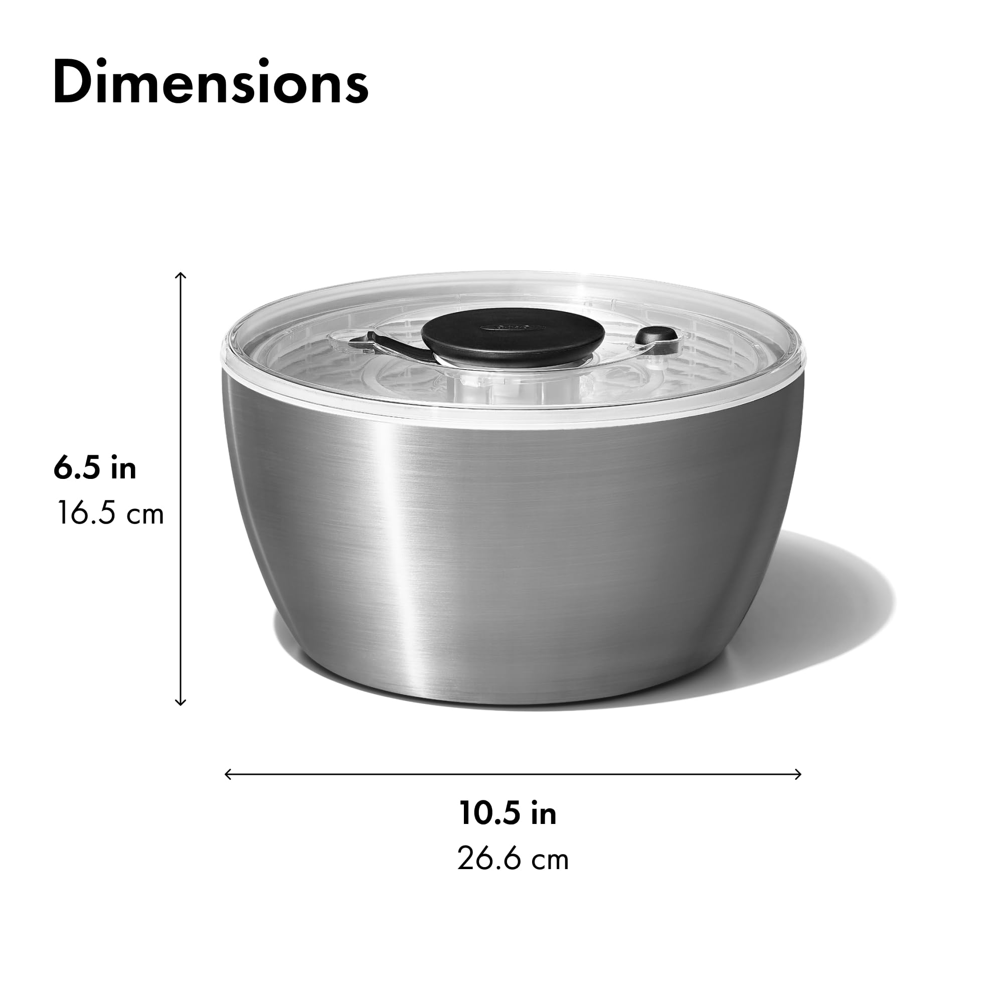 OXO Good Grips Stainless Steel Salad Spinner, 6.34 Qt.