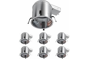 ANYHOME 6 Pack 6 Inch Recessed Lighting Housing,IC Rated & Air Tight Can Light Housing Remodel, Recessed Retrofit Downlight Housing,E26 Base,ETL Listed