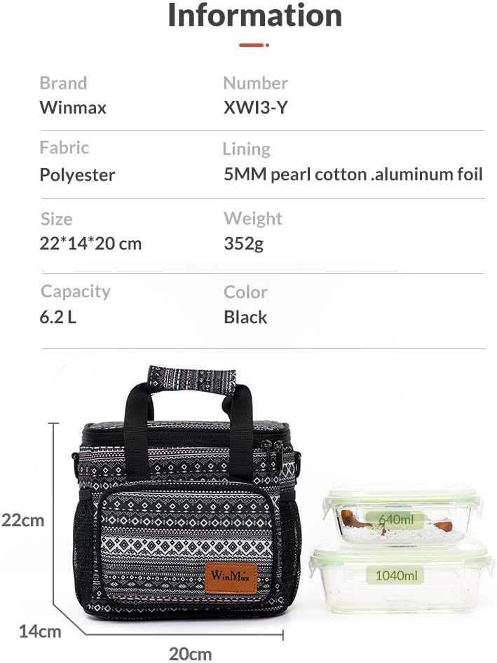 Sac Lunch Box Isotherme Sac A Lunch Bag Sac De Repas Pique Nique Sac Isotherme Dejeuner Pour Travail Ecole Pique Nique Grande Capacite Winmax Sacs Isothermes Repas Pour Enfant Et Femme Rouge Le