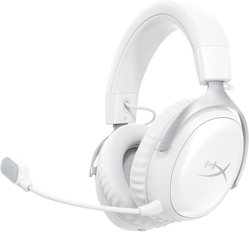 Cloud III S, Casque Gaming sans Fil, Bluetooth/2,4 GHz, PC/PS5/Xbox, jusqu'à 200h de Batterie, transducteurs 53 mm, DTS, Micro 10 mm, Blanc
