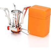 Portable Camping Stove Backpacking Stove, Specialized Hiking Stove Camping Stove with Piezo Ignition Stable Support Wind-Resistance, Camp Stove for Outdoor cooking Camping Hiking Adventure Cooking