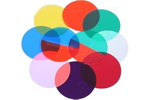 DIYEAH 10 Pcs Color Correction Gel Light Filter Sheets PVC Colored Overlays for LED Downlights