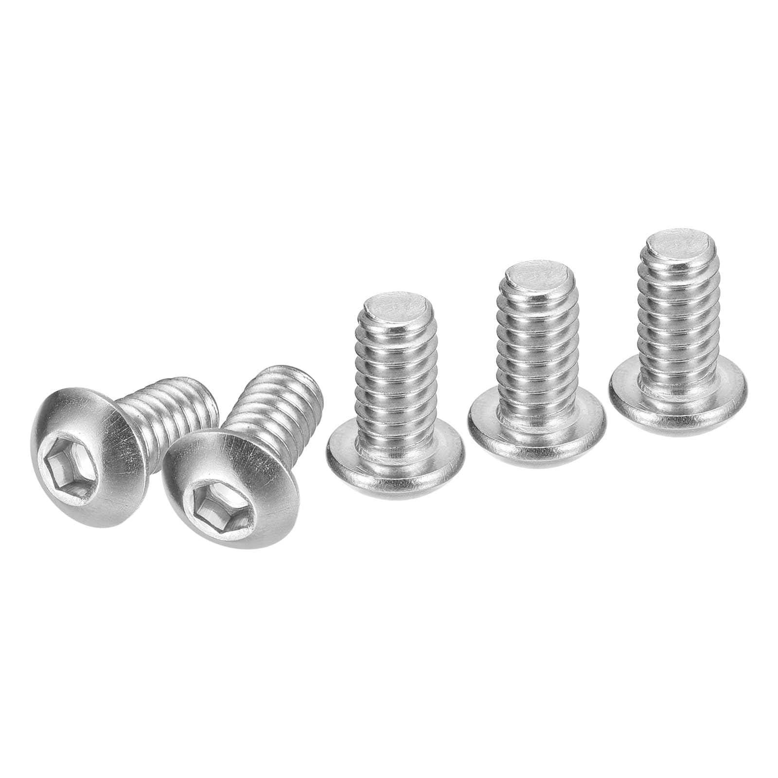 DTGN 1/4-20x1/2" Button Head Socket Cap Screws - 50Pack - Good for Machine - 304 Stainless Steel 18/8 - Hex Drive Full Thread UNC Fasteners — image 1