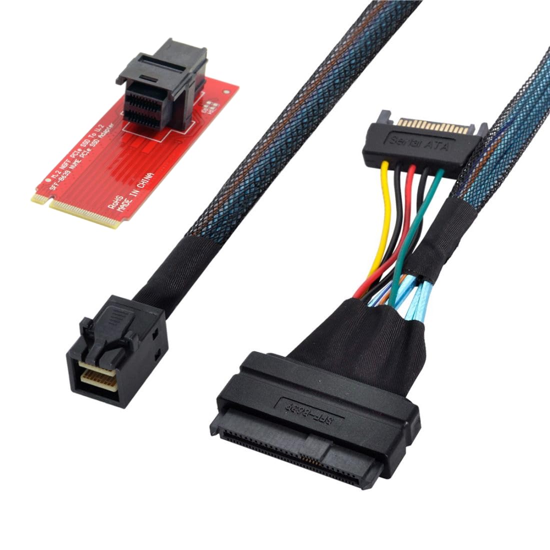 cablecc U.2 U2 Kit SFF-8639 NVME PCIe SSD Adapter & Cable for Mainboard Intel SSD 750 p3600 p3700 M.2 SFF-8643…