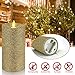 Evenice Glitter Gold Flickering Flameless Candles with Timer and Remote for Christmas Gift (Set of 3)