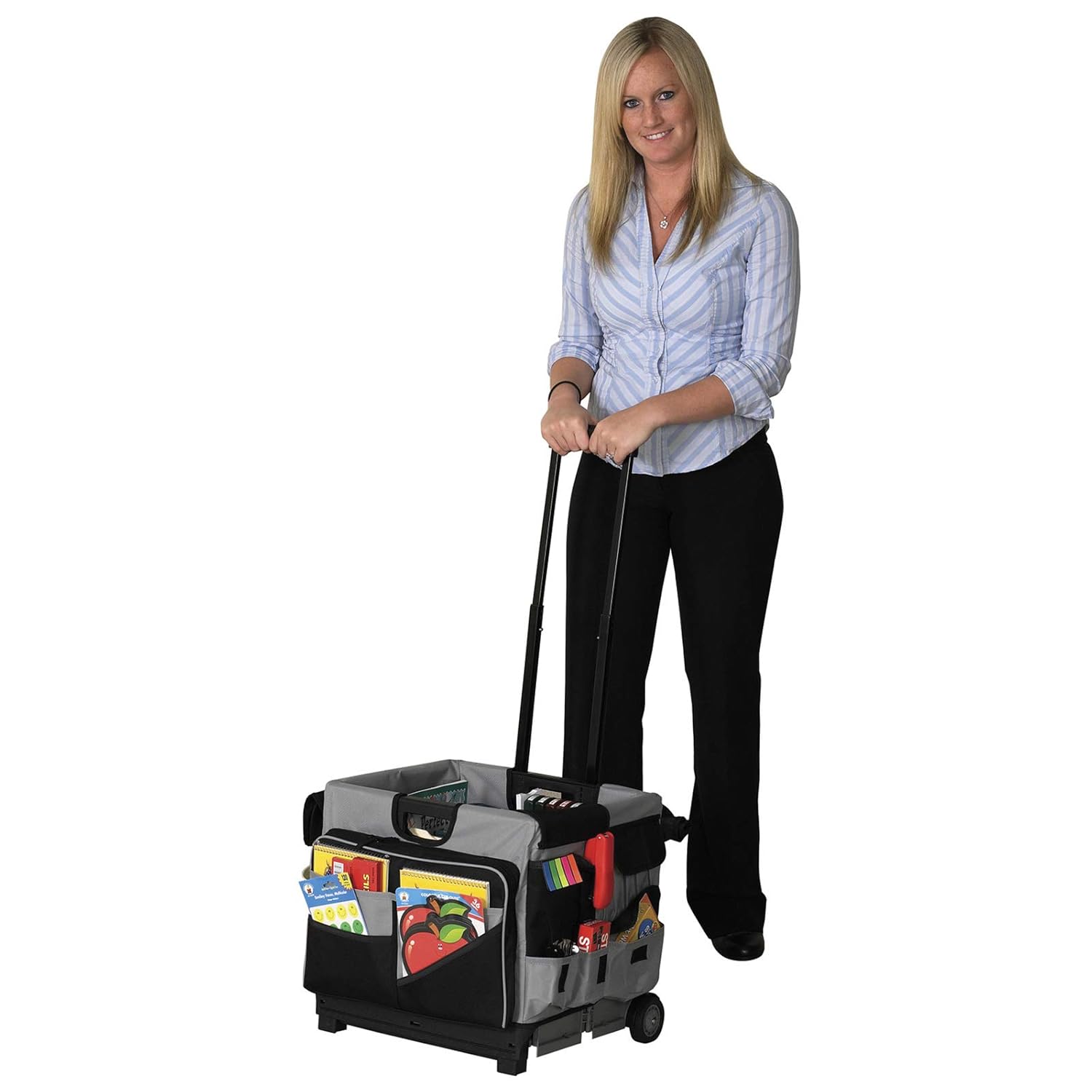 ECR4Kids - ELR-0549B MemoryStor Universal Rolling Cart and Organizer Bag Set, Black/Gray, Black/gray, 17.50" x 15.75" x 16.50" (763960528426): Industrial & Scientific