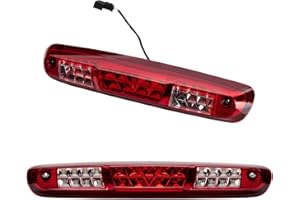Cxdar Third 3rd Brake Light, LED High Mount Stop Light for 2007-2013 Chevy Silverado/GMC Sierra 1500 2500HD 3500HD, Rear Center Cab Roof Tail Cargo Lamp, Red Lens