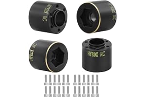 HYBDX Rc Brass Weights Wheel Hex Hub Widen Adapter for 1/10 RC Crawler 1.9 2.2Inch Wheels Rim Axial SCX10 TRX4 Counterweight（Black 18.5mm*4）