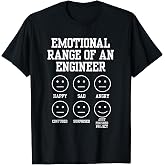 Emotional Range of an Engineer Funny Engineering Faces Fan T-Shirt