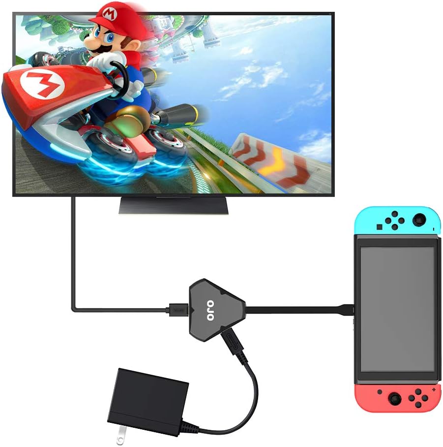 YesOJO Dongle Portable Dock for Nintendo Switch for Nintendo Switch, HDMI Type-C Hub Adapter USB-3.1 Hub HDMI Output Video Audio AV Charging Port Converter Cable for Smartphone PC Tablet