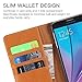SHIELDON Vintage Slim Leather Flip Card Slots Stand Case for Samsung Galaxy Note 5, Tan Brown