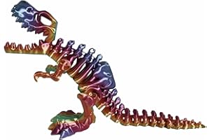 ERYONE 3D Printed T-Rex Articulated Dragons Dinosaur Sculpture for Home Decorations, Birthday Party Gift for Kids and Adults, Dinosaur Fidget Bones Toys, 9.84 inch (25 cm), Waterfall Rainbow