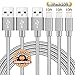 Suanna iPhone Cable 3Pack 10FT Nylon Braided Certified Lightning to USB iPhone Charger Cord for iPhone 7 Plus 6S 6 SE 5S 5C 5, iPad 2 3 4 Mini Air Pro, iPod Nano 7 - Grey