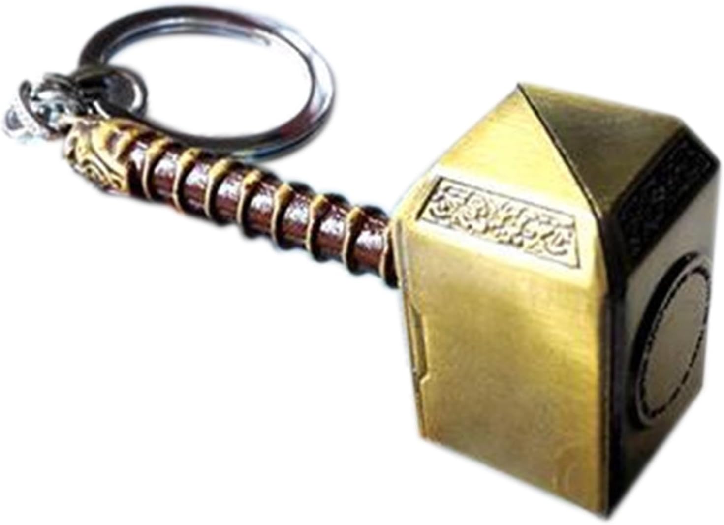 Discount4product Marvel Superhero Thor Hammer Keychain Toy Ring Keychains Pendant (thore-Gold)