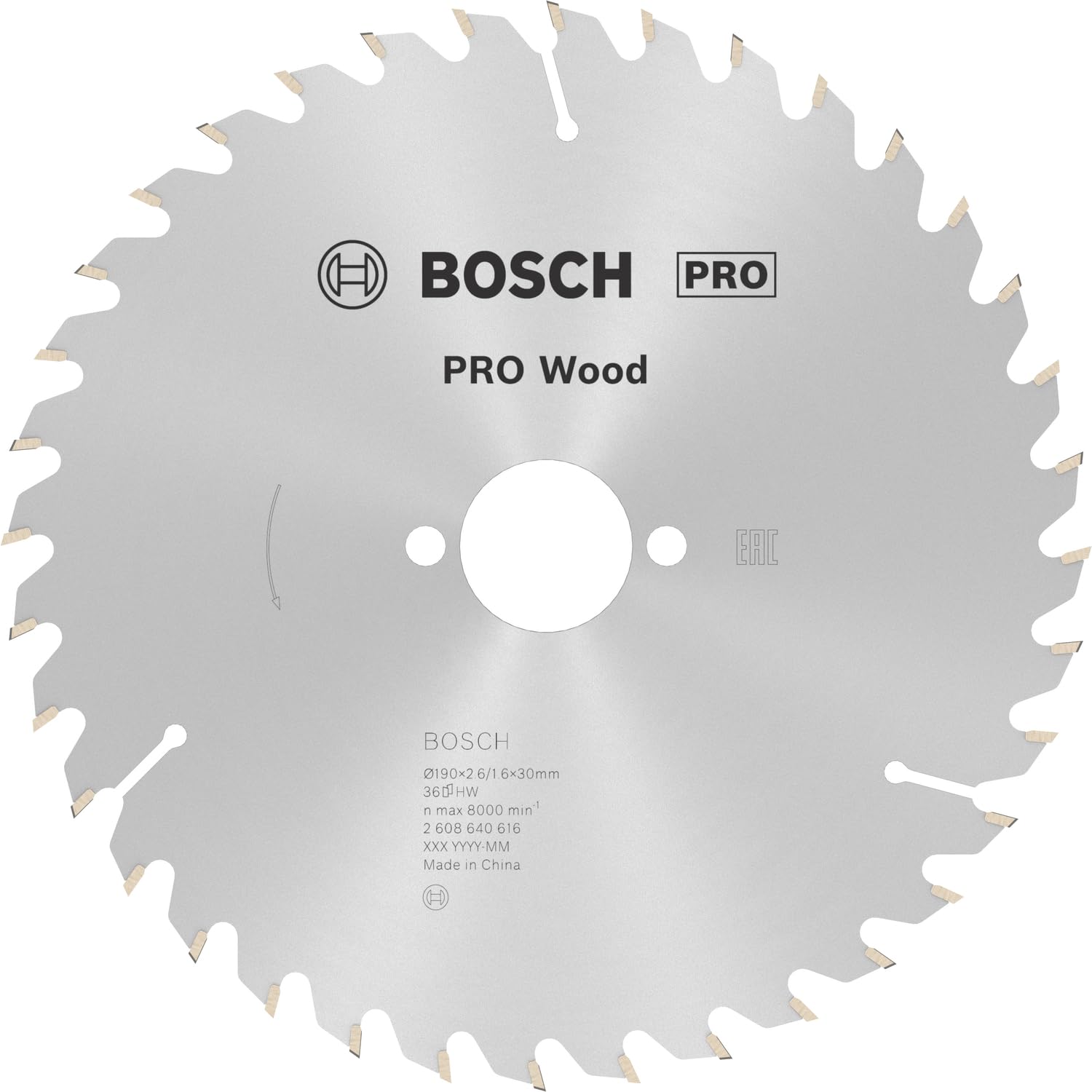 Bosch 1x PRO Wood Circular Saw Blade for Corded Hand-Held Circular Saws (for Softwood, Hardwood, Ø mm, Professional Accessory Hand-Held Circular Saw)