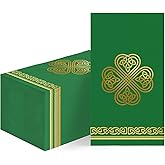 Horaldaily 100 St. Patrick's Day Disposable Paper Decorative Guest Napkins, Weave Clover Chinese Knot Hand Towel for Party Lu