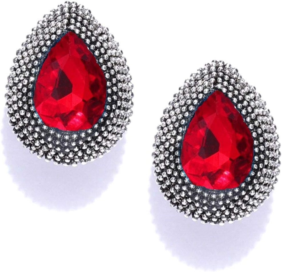 Valentine Gifts Jewellery Bohemian Stylish Fancy Blue Beaded Tassel Earrings for Girls and Women