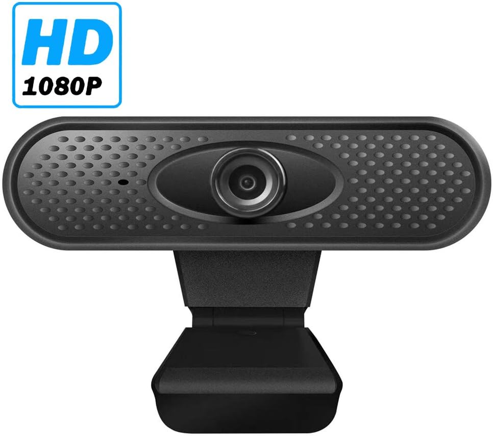 Webcam 1080p with Microphone for Laptop/PC/Desktop Drive-free USB Computer Laptop Camera Video Calling Web Camera Plug and Play Web Camera Compatible with Windows 7/8/10/XP(Black)