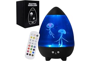 KAMMOY Round Upgraded Jellyfish Lamp, Electric Jellyfish Lava Lamp for Adults, Jellyfish Tank Table Lamp, Color Changing Jellyfish Aquarium, Home Decor and Room Mood Light