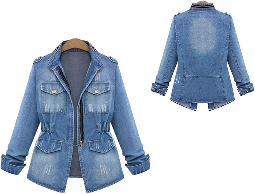 elastic denim jacket