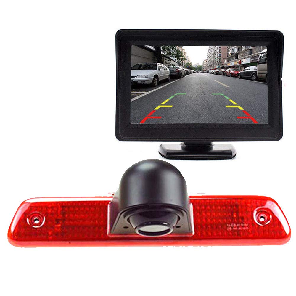 〔Rear View Camera Kit〕4.3 Inch TFT LCD Screen Monitor + Car HD waterproof 3rd Brake Light Reverse Camera for Peugeot Expert/Fiat Scudo/Citroen Jumpy 2007-2016