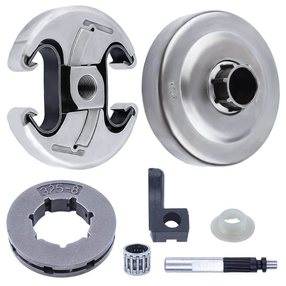 Haishine .325" Clutch Drum Sprocket Oil Pump Worm Gear Kit Fit for Husqvarna 340 345 346XP 350 353 Chainsaw Replacement Parts