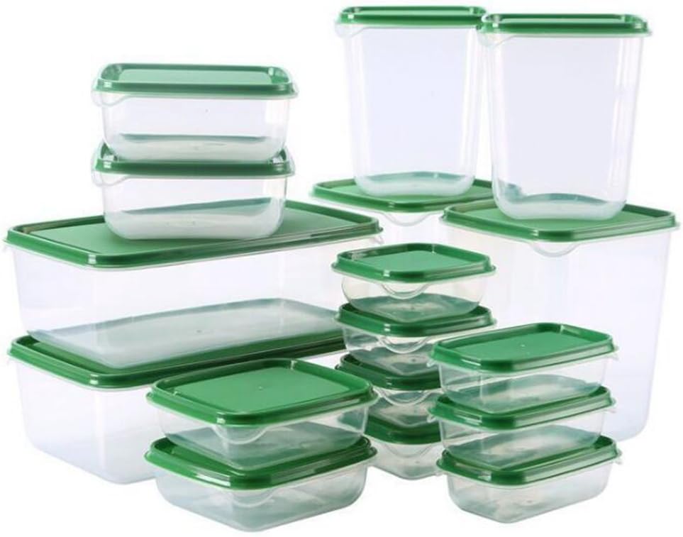 LPYALY Plastic Food Storage Container Set BPA Free Use for Home Kitchen and Restaurant Keep Food Fresh With Airtight Seal Safe for Dishwasher, Freezer, Microwave and Oven(17 Piece) Green