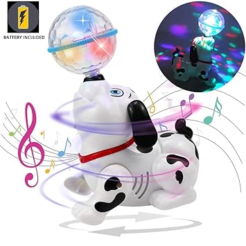 Toyshine Dancing Dog with Music, Flashing Lights (Battery Included)