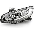 ACANII - For [Halogen Model] 2016-2021 Honda Civic LED DRL Projector Headlight Headlamp Replacement Left Driver Side