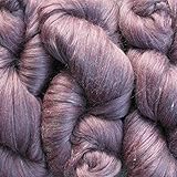 Living Dreams ELEGANCE Chunky Merino Silk Yarn for Needle Knitting and Crochet. Super Bulky Pencil Roving Yarn. Extra Soft Merino Wool Tussah Silk Blend. 4 Ounce 71 Yards, Garnet