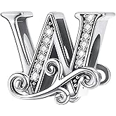 Gothic Vine Initial Letter Fits Pandora Bracelets 925 Sterling Silver A-Z Bracelet Charms Alphabet Charms for Bracelets Necklace DIY Anklet Bead Charms Valentines Gifts for Wife/Girlfriend Women