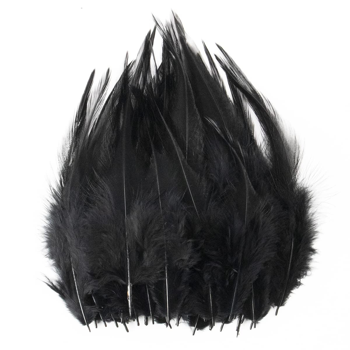 200pcs 5-7 Inches Saddle Hackle Black Rooster Feather for Crafts Natural Pheasant Neck Feathers DIY Pendant Earrings Dream Catcher
