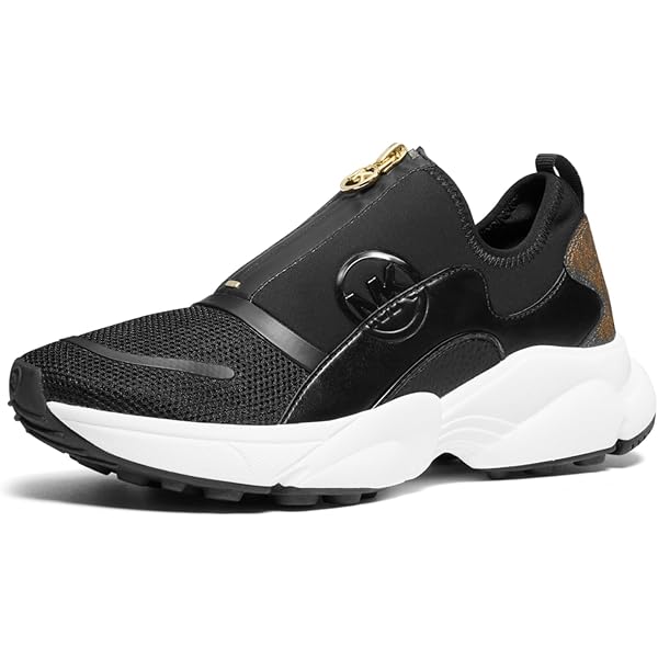 Amazon.com | Michael Kors Monique Knit Trainer Black 8.5 M