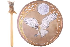 Shaman Drum, Handmade Shamanic Drum, Pattern Shamanic Drum Ornament With Stick, Sound Healing Tool For Yoga Studio Music Show