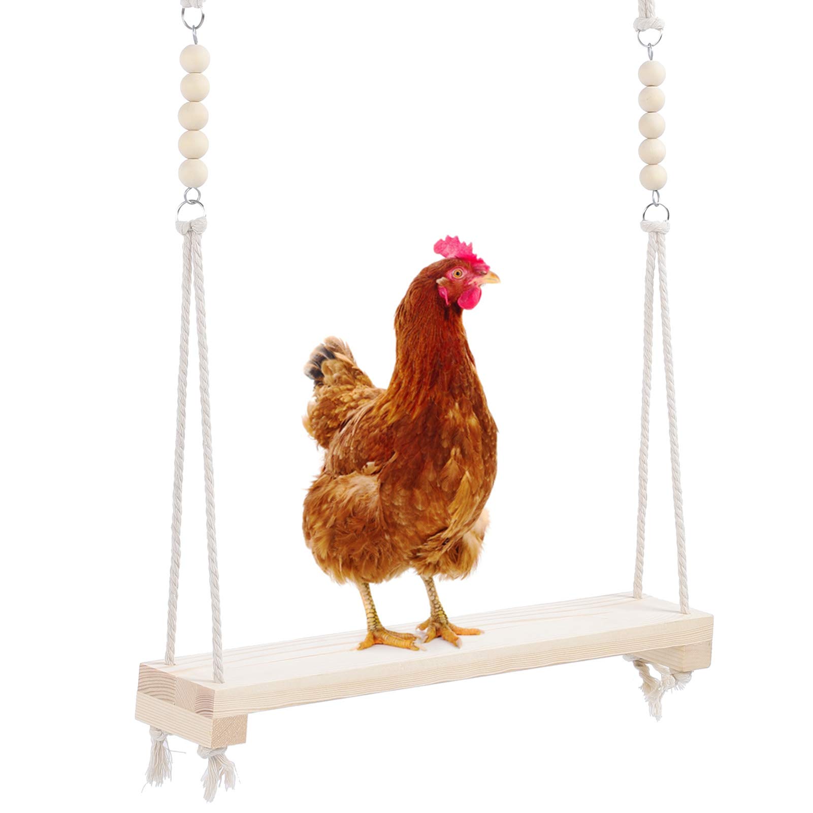 Chicken Swing Wooden Chicken Hanging Swing Toys Climbing Stand Ladder Training Toys for Hens Medium Large Bird Parrot