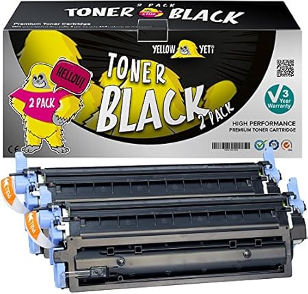 Yellow Yeti 124A Q6000A (2500 Seiten) 2 Schwarz Premium Toner kompatibel für HP Color Laserjet 1600 2600N 2605DN CM1015 MFP C