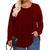 PEVRL Womens Plus Size Tops Long Sleeve Shirts Fall Tunics Blouses Wear with Leggings