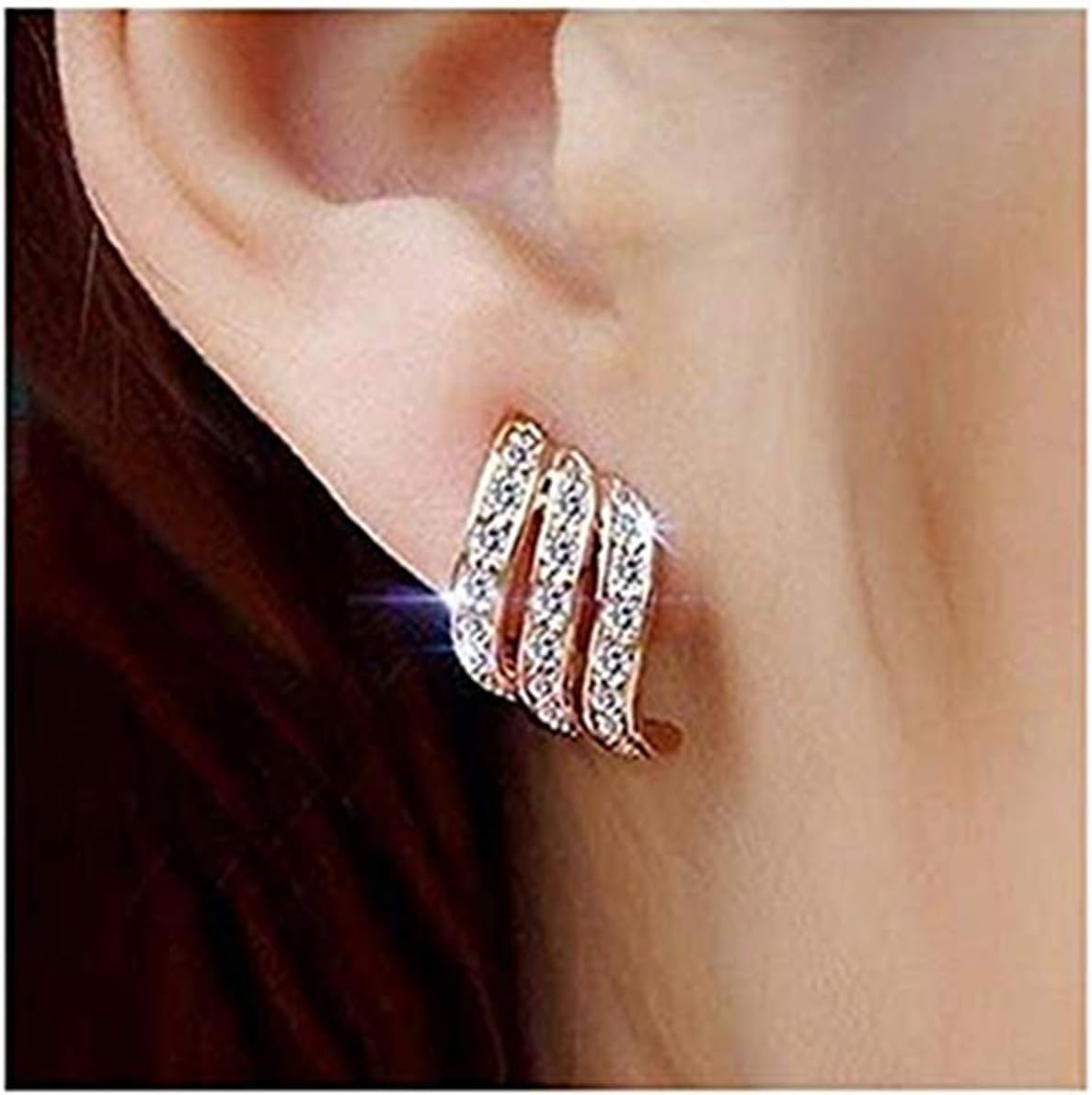 Ear Stud with Pearl & Rhinestone for Women and Girls Apply to Party and Casual