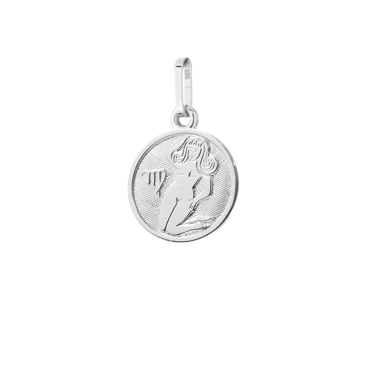 NKlaus Virgo star sign 925 sterling silver 12mm chain pendant Zodiac horoscope 9142