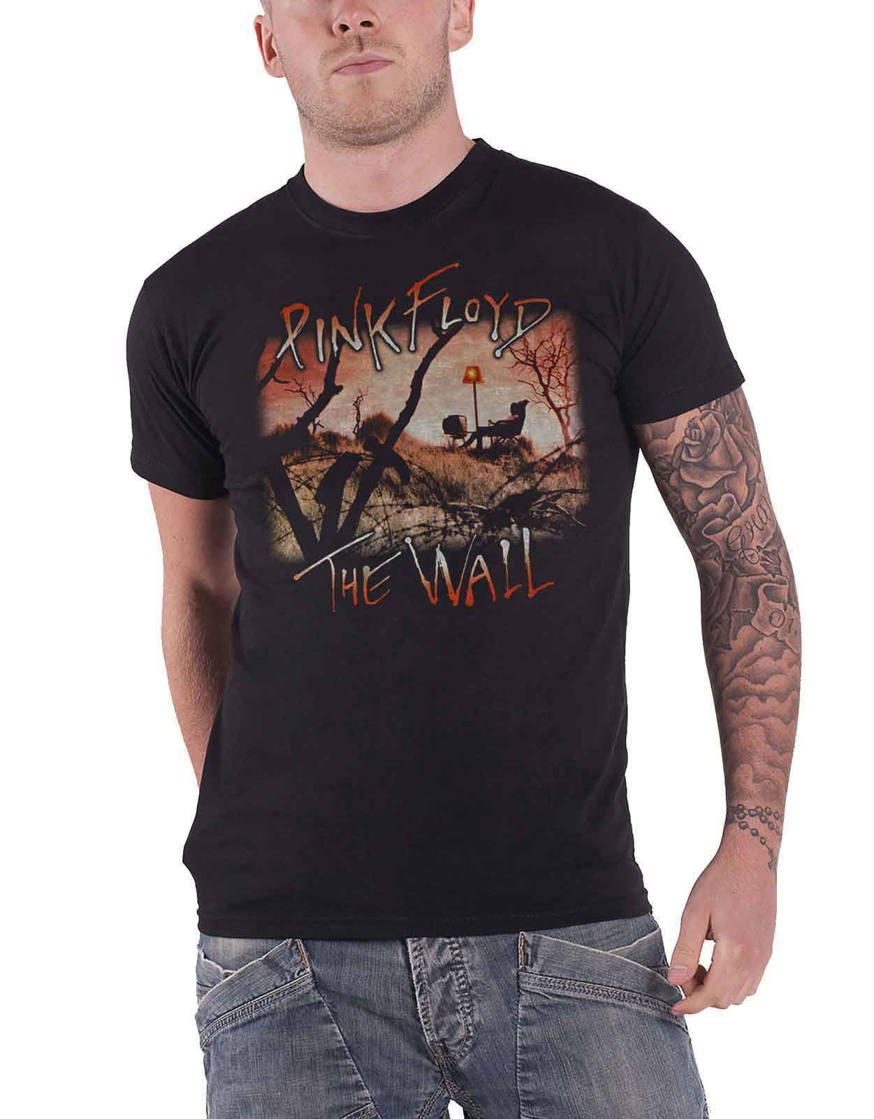 Official Pink Floyd 'The Wall Meadow' T-Shirt – Black Band Logo Tee With Back Print For Men - View #12
