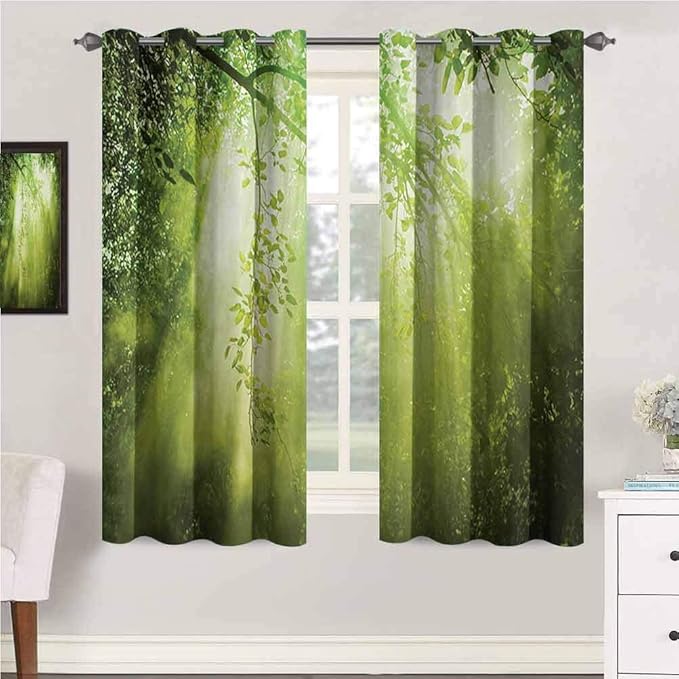 Forest Window Curtain Blackout Curtain Rays of Sun Deep