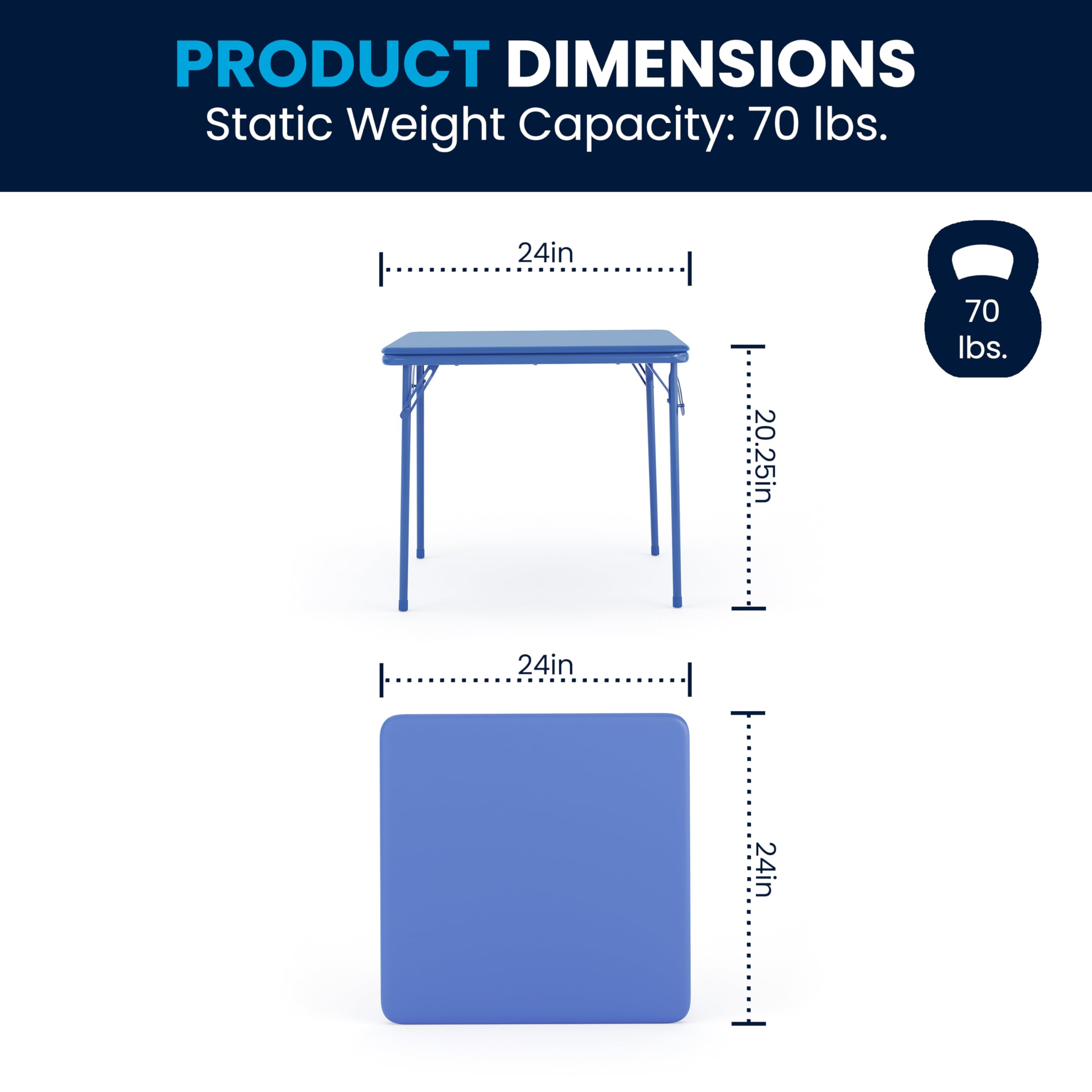 Flash Furniture Mindy Kids 5-Piece set Folding Square Table and Chairs Set for Daycare and Classrooms, Children's Activity Table and Chairs Set, Multicolor