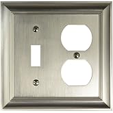 Cool Knobs and Pulls (CKP) Impressions Collection, 31196 Decorative Toggle/Duplex Wall Plate/Outlet Cover, Long Lasting Durable Solid Steel Construction, Brushed Nickel, 1 piece