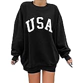Langwyqu Women's Oversized Sweatshirt Los Angeles California Crewneck Long Sleeve Casual Loose Pullover Tops