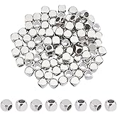 UNICRAFTALE 100pcs 4mm Stainless Steel Spacer Beads - Square, Smooth, Finding for DIY Bracelet, Necklace, Jewelry Making