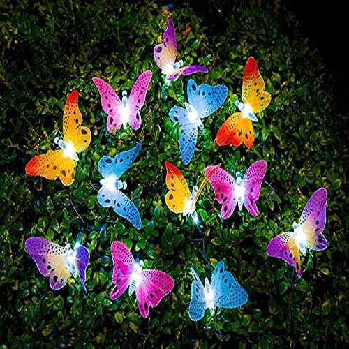 YueYueZou® Butterfly Led Fairy Lights 20 pcs for Garden Patio Home Party Multicolor Solar Powered